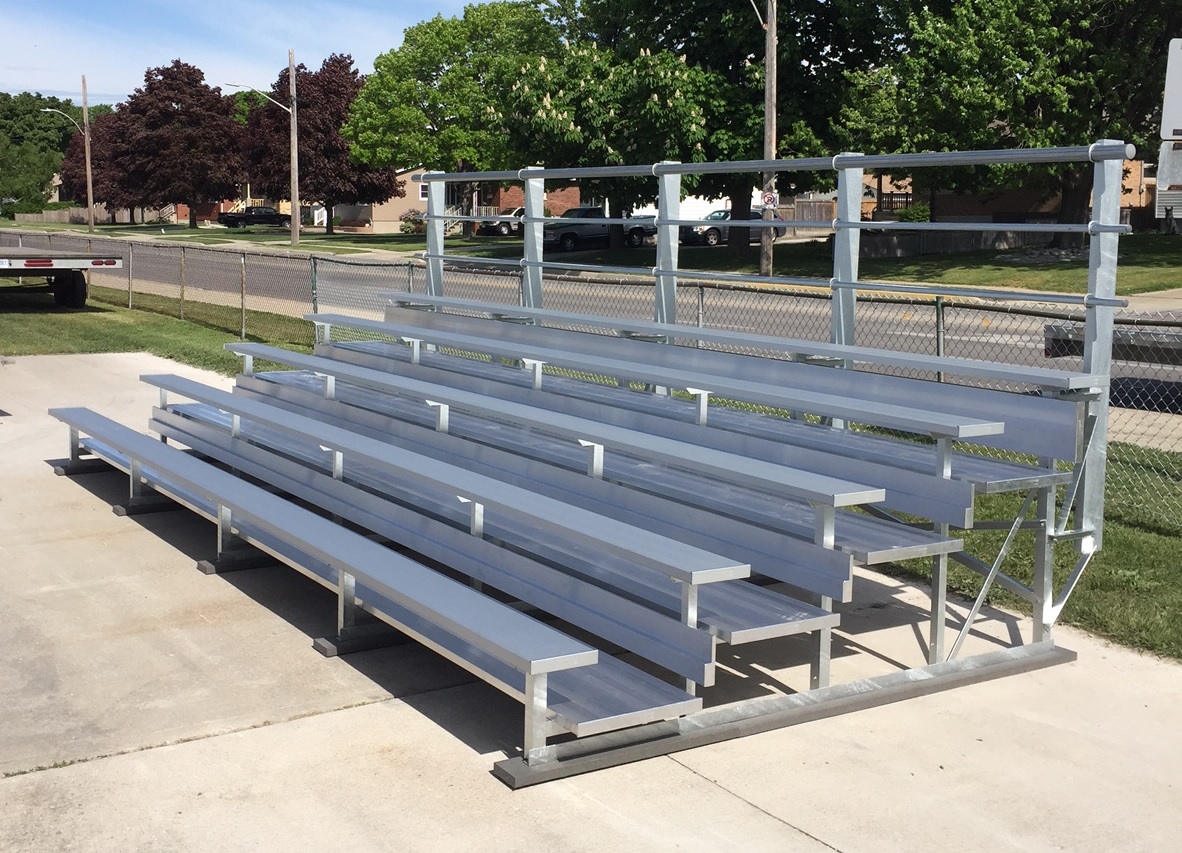 5 Row Bleachers with Rear Guard Bleacher Guys